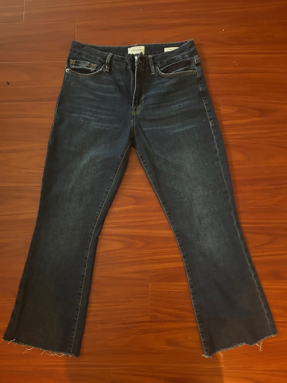 Frame Denim Dark Wash Cropped Ankle Jeans